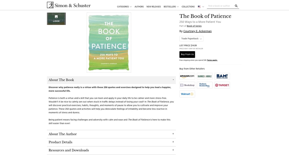 Top 7 Inspiring Books on Patience to Read in 2026 - The Book of Patience by Courtney E. Ackerman