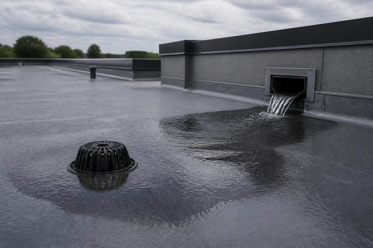 Commercial roof drainage