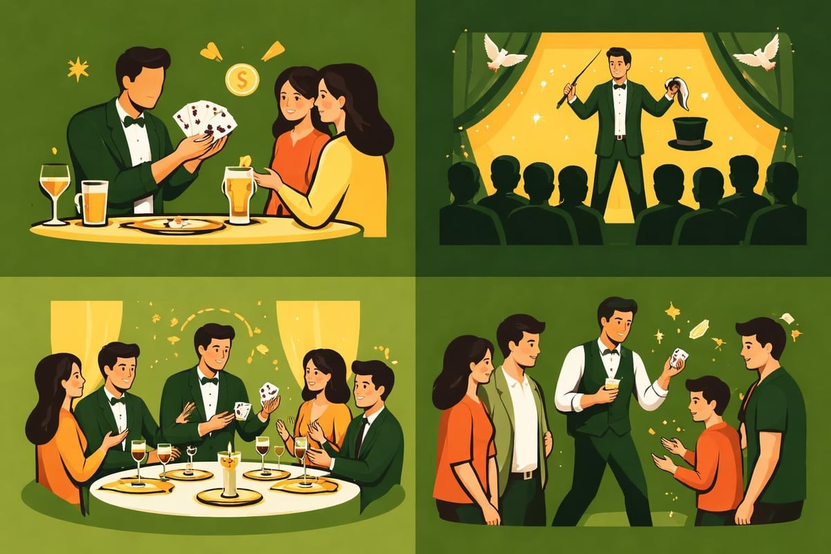 Verschiedene Zauberkunst-Disziplinen für Events