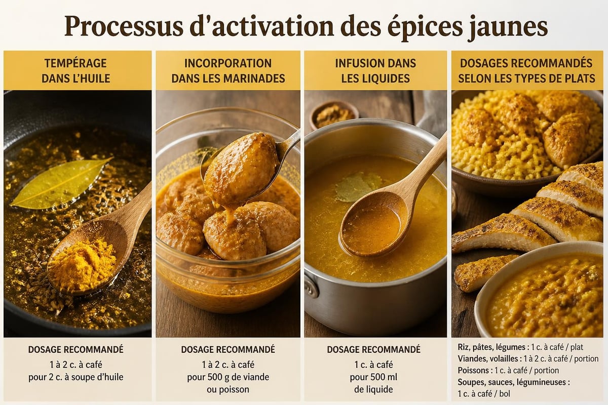 Techniques culinaires épices jaunes