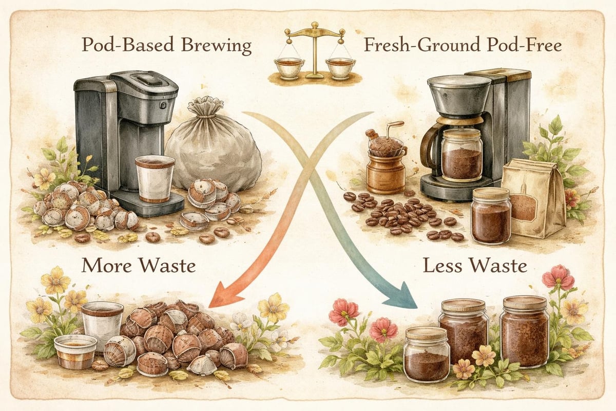 Environmental benefits of pod-free brewing