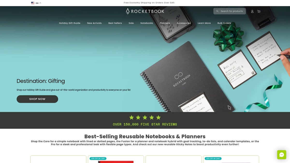 9 Innovatiivista Mainoslahjoja Ideaa Vuodelle 2026 - Rocketbook Core – Uudelleenkäytettävä Muistikirja