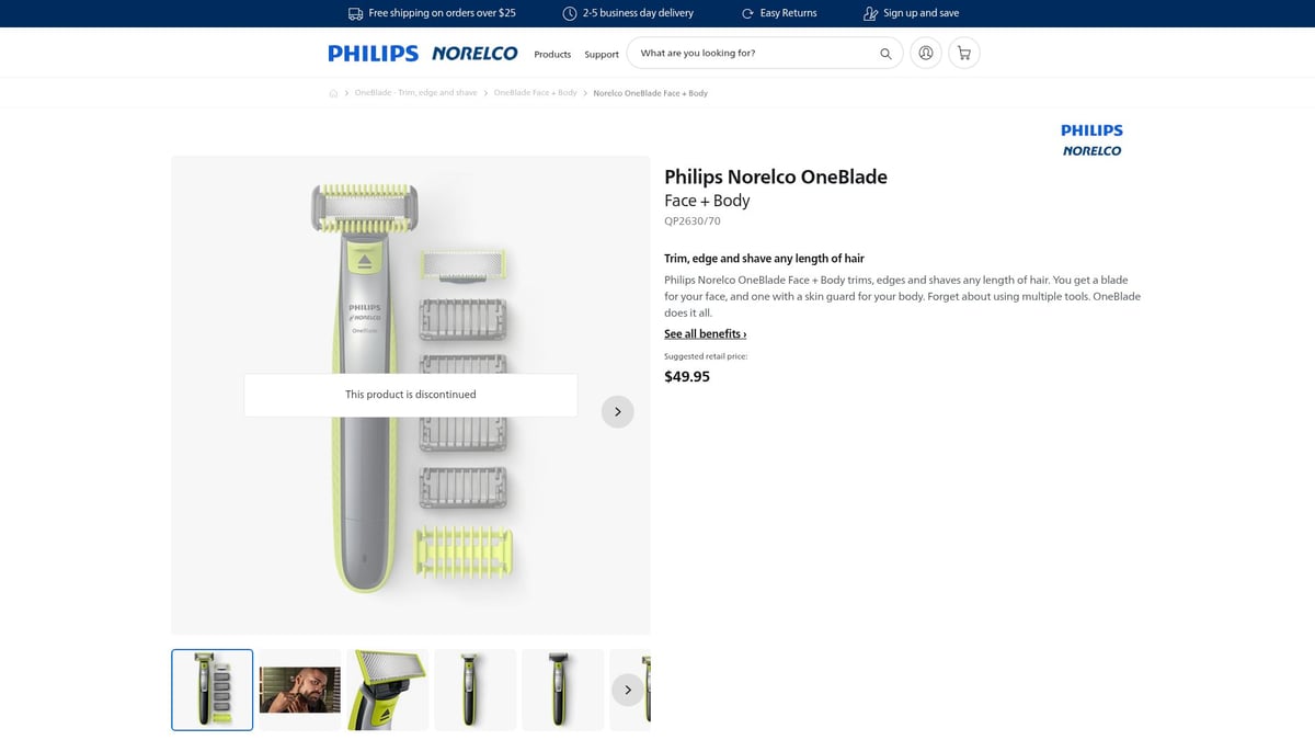 7 Essential Men Self Care Kit Picks for a Fresh Start in 2026 - Philips Norelco OneBlade Face + Body