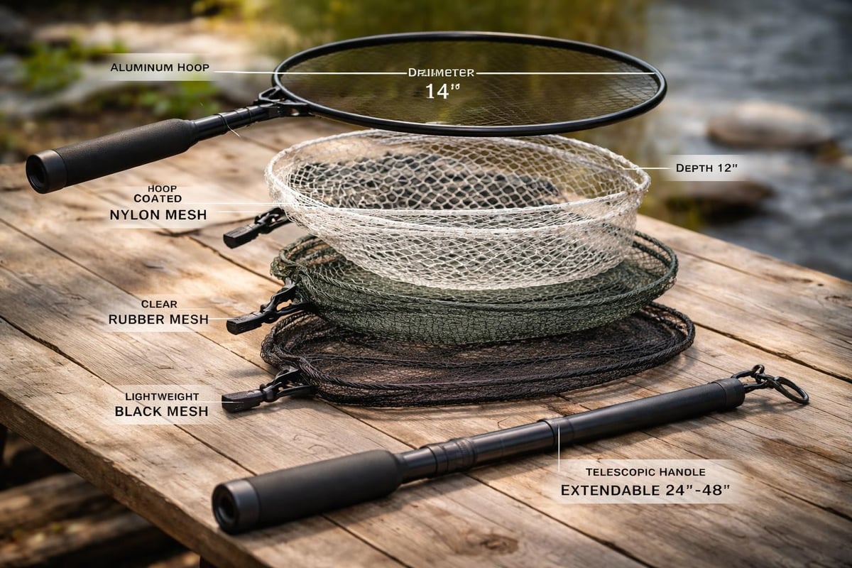 Small landing net components