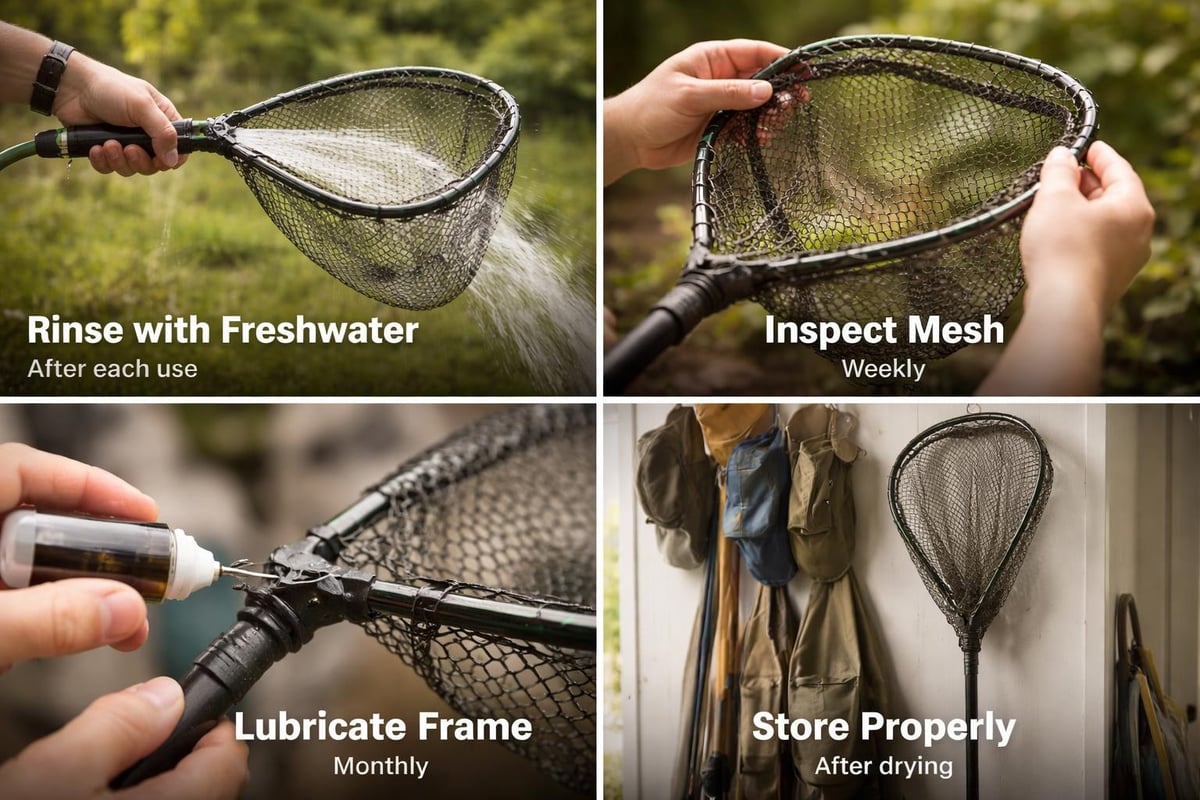 Landing net care routine