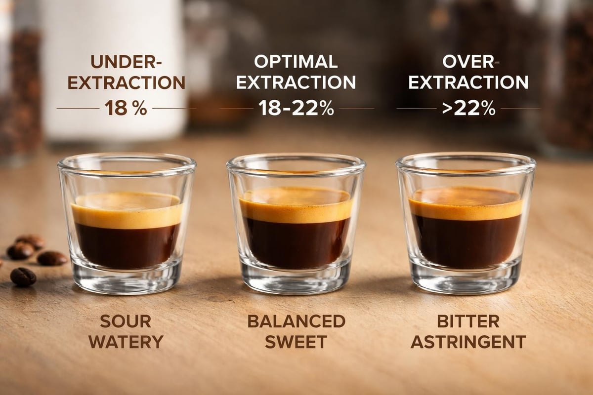 Coffee extraction percentages