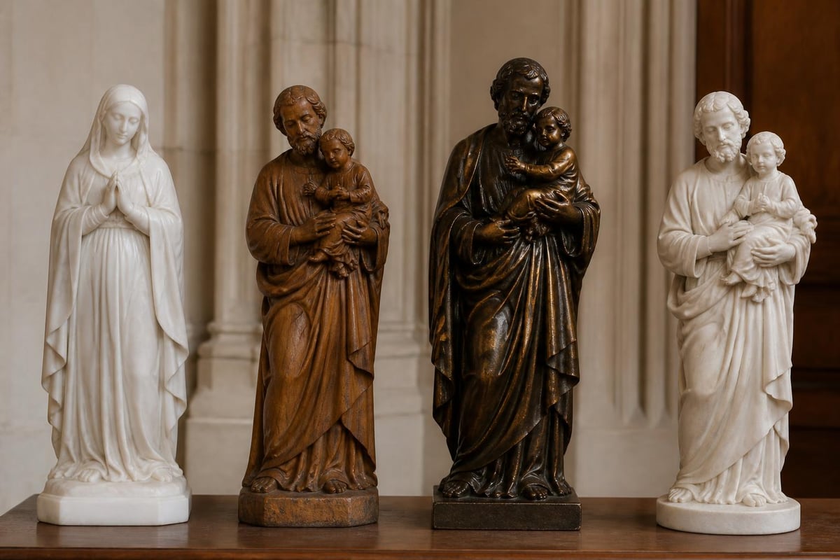 Traditional materials used in statue saints