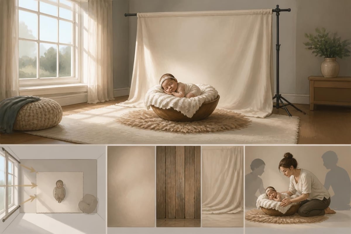 Home newborn photography setup
