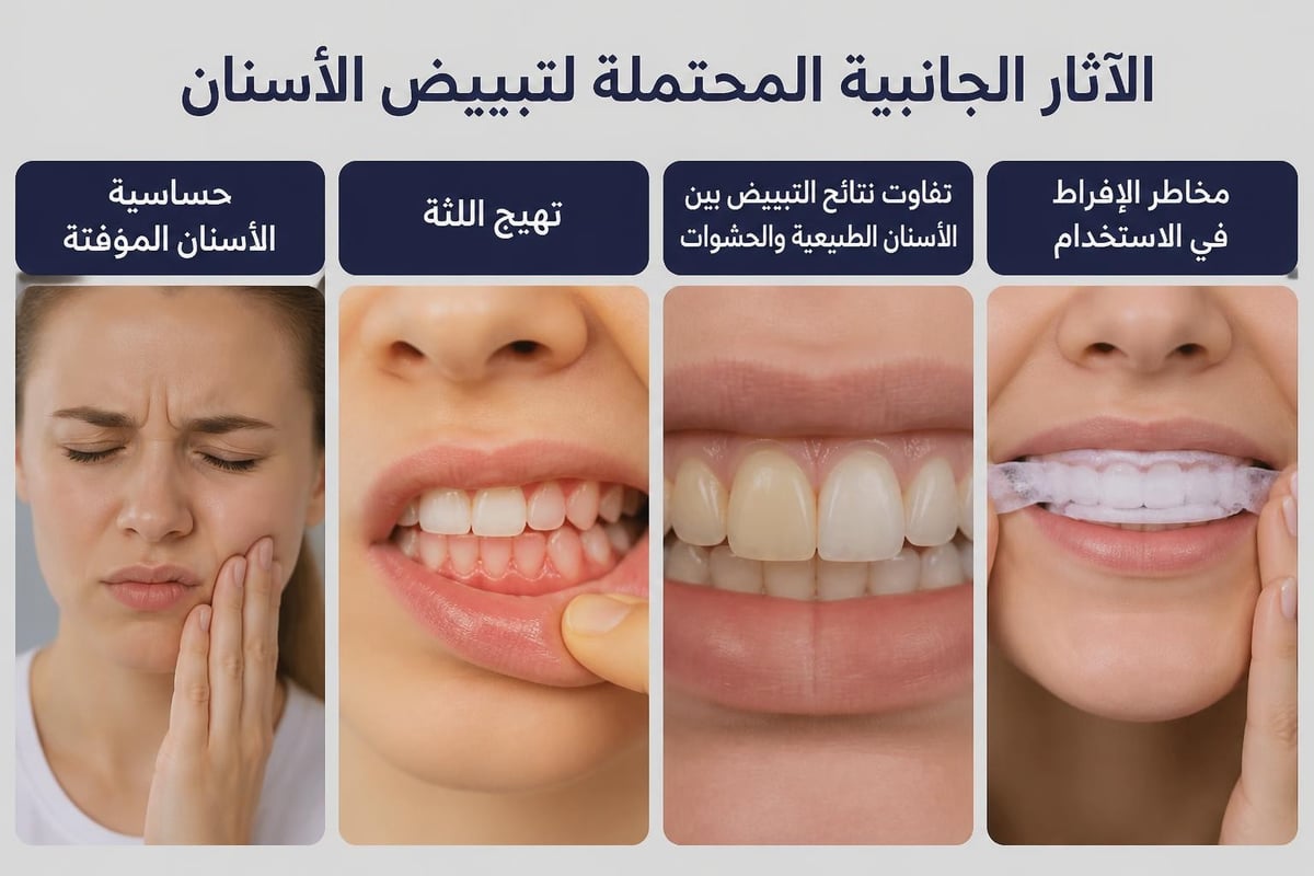 آثار جانبية لتبييض الأسنان