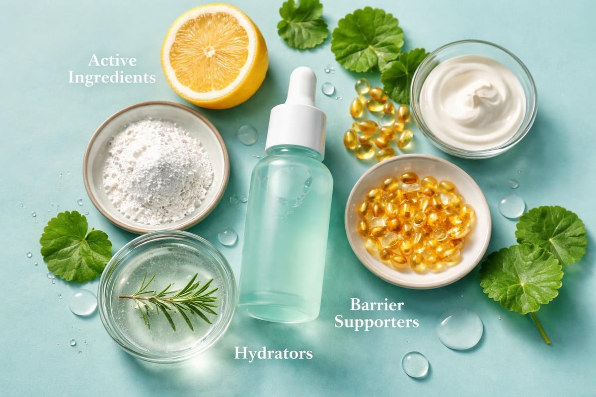 Solution skin ingredient synergy