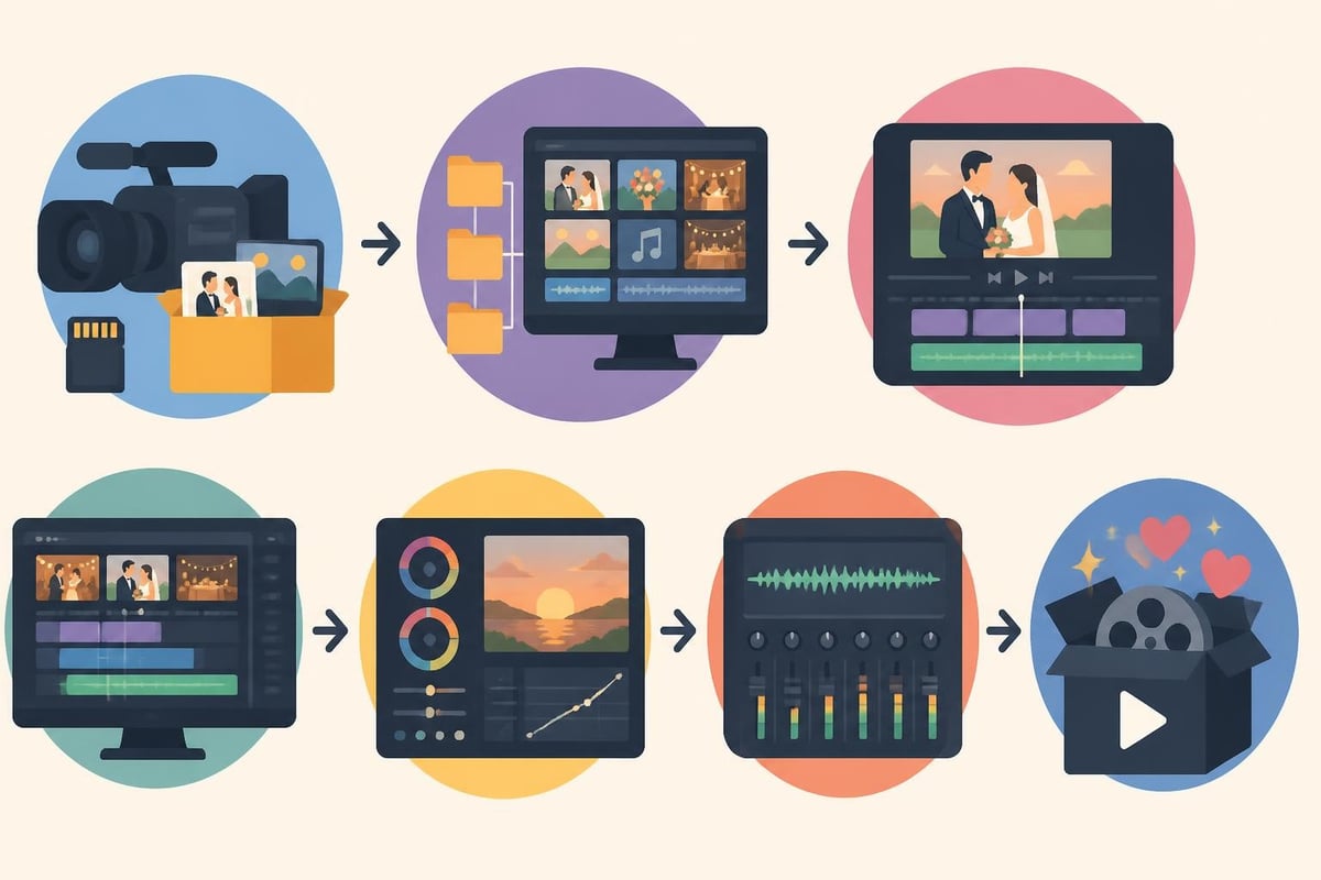 Wedding editing workflow stages