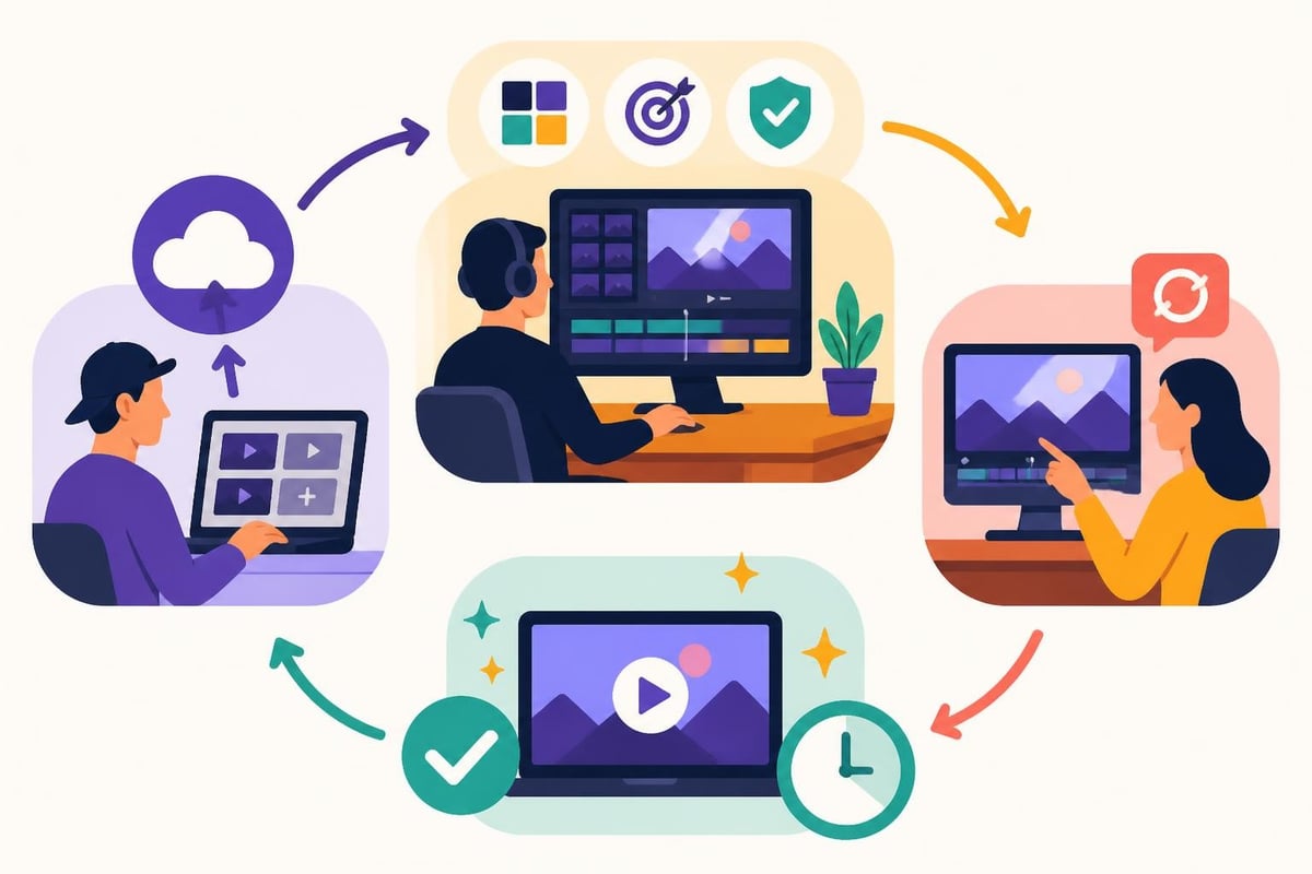 Workflow diagram for unlimited editing services