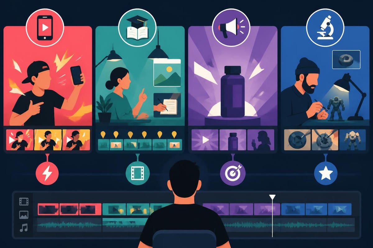 Different video editing styles for content types