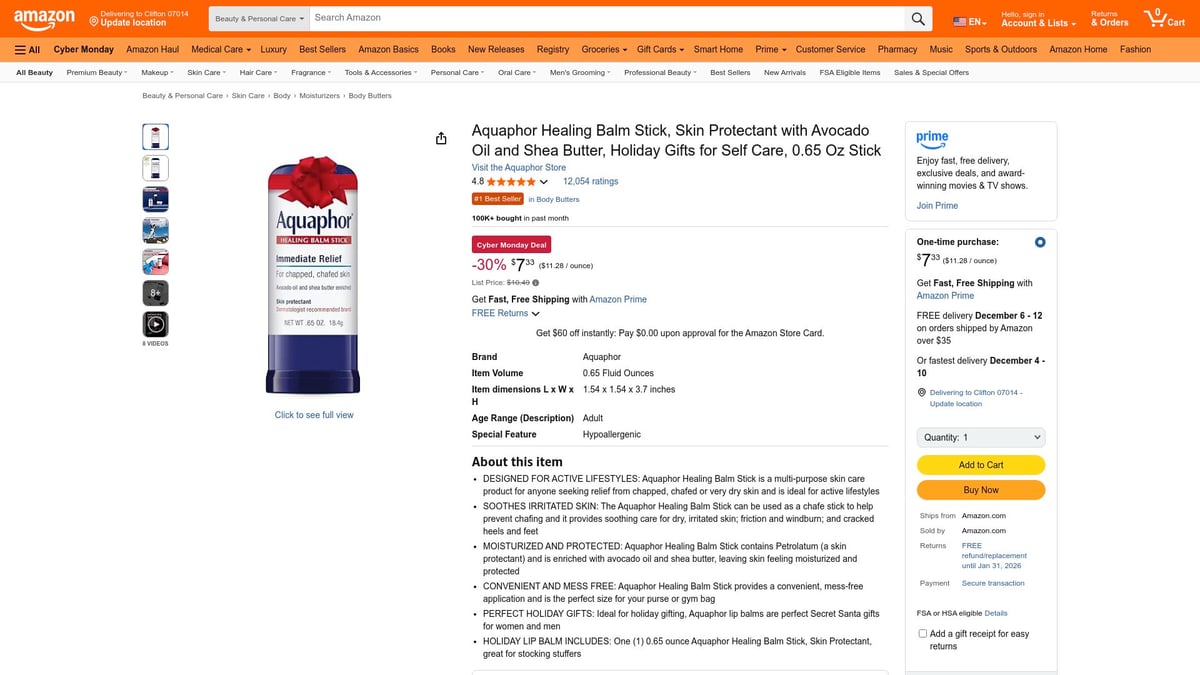 Top 8 Body Skin Care Products to Try in 2026 - Aquaphor Healing Balm Stick