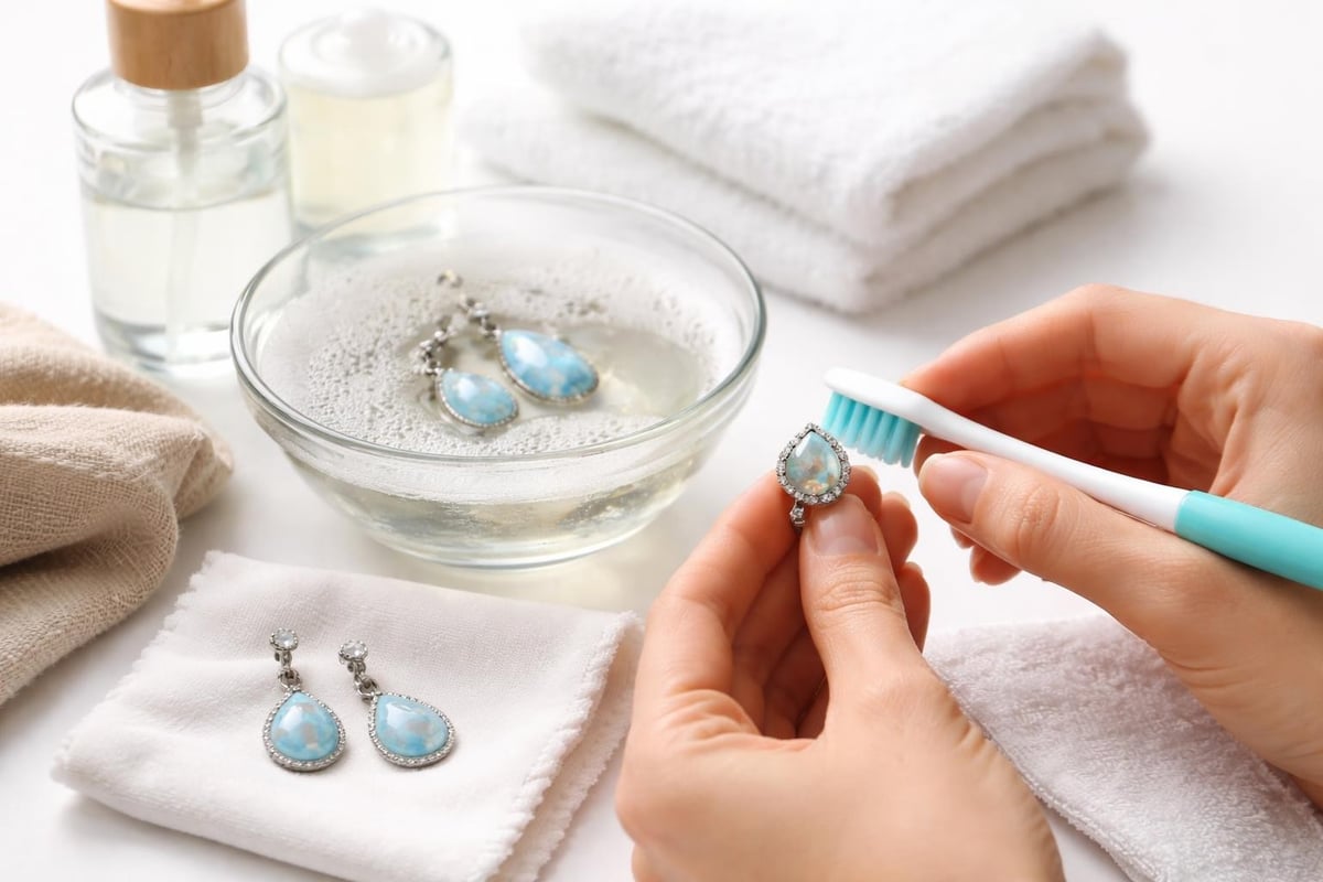 Larimar cleaning process