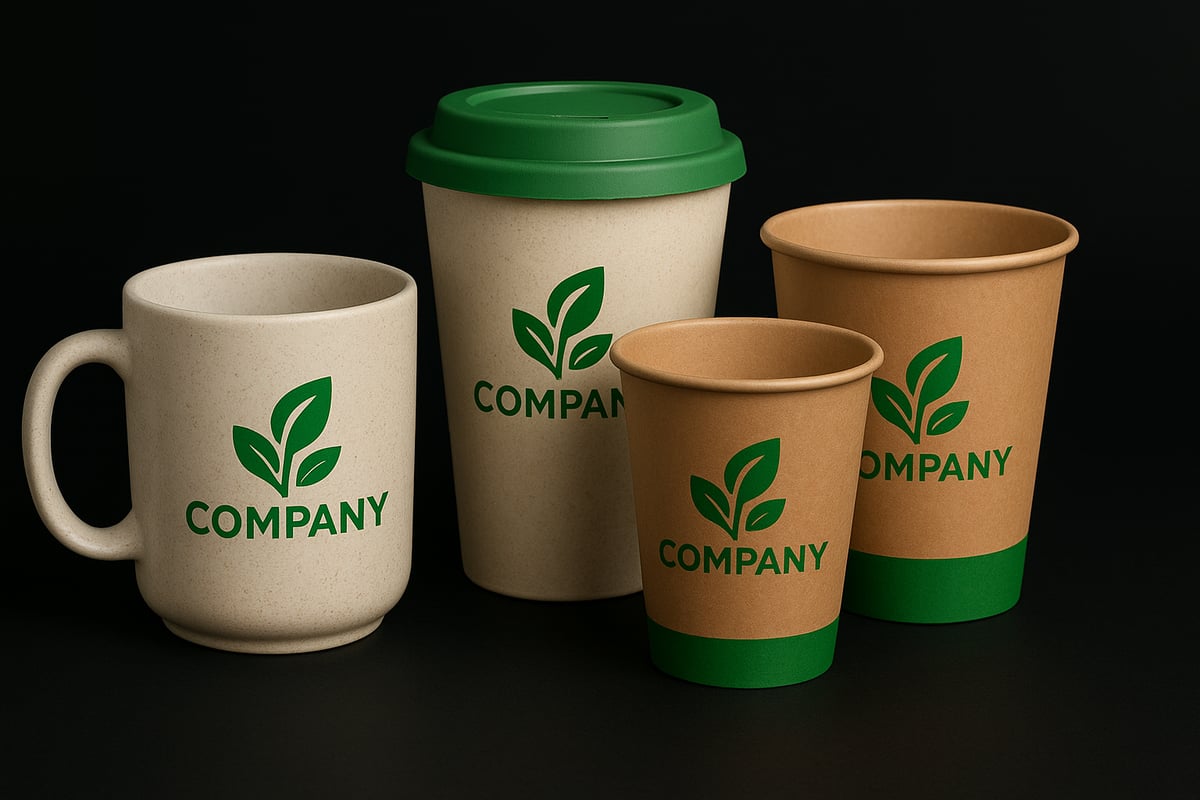 Vastuullisuus ja ekologiset mukit logolla