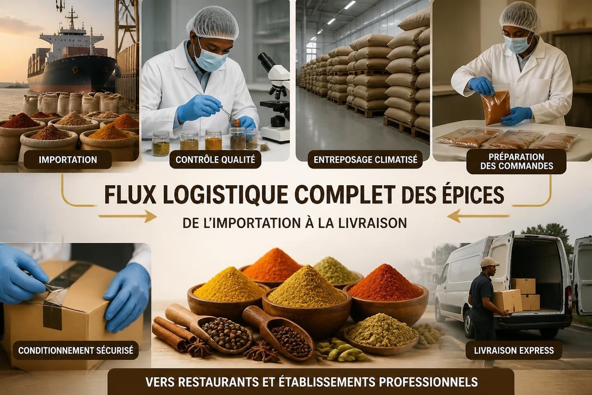 Chaîne logistique épices professionnelles