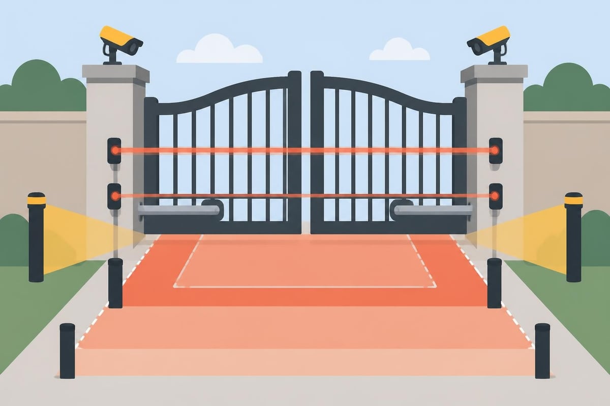 Electric Swing Gate Opener: Complete 2026 Guide 2 Gate Safety Sensor Placement