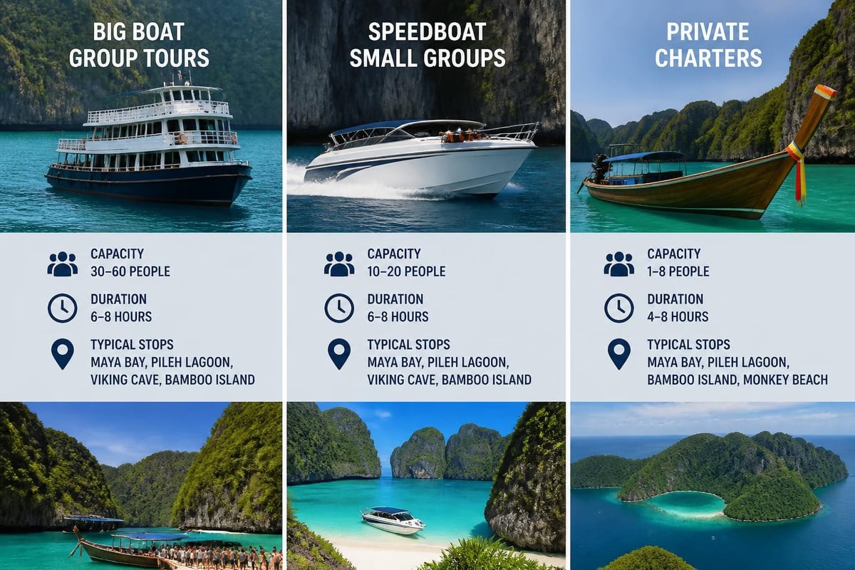 Phi Phi Island tour types comparison
