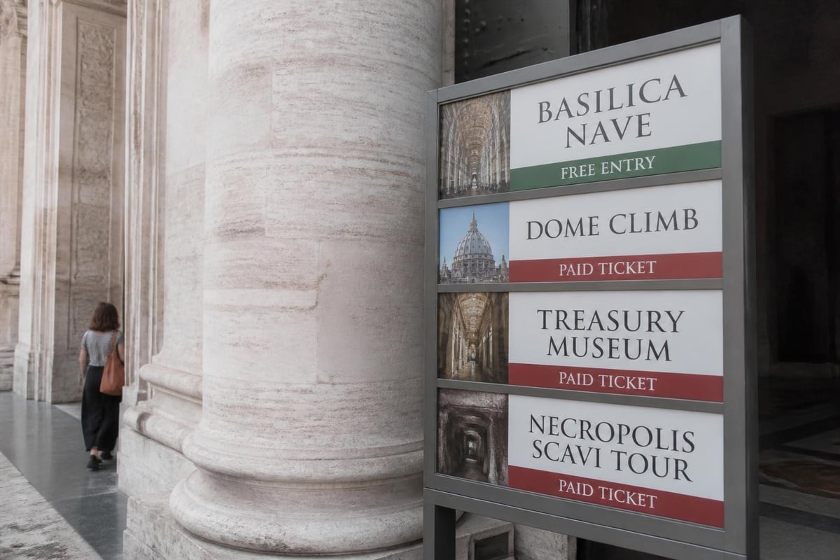 St Peter's Basilica access types