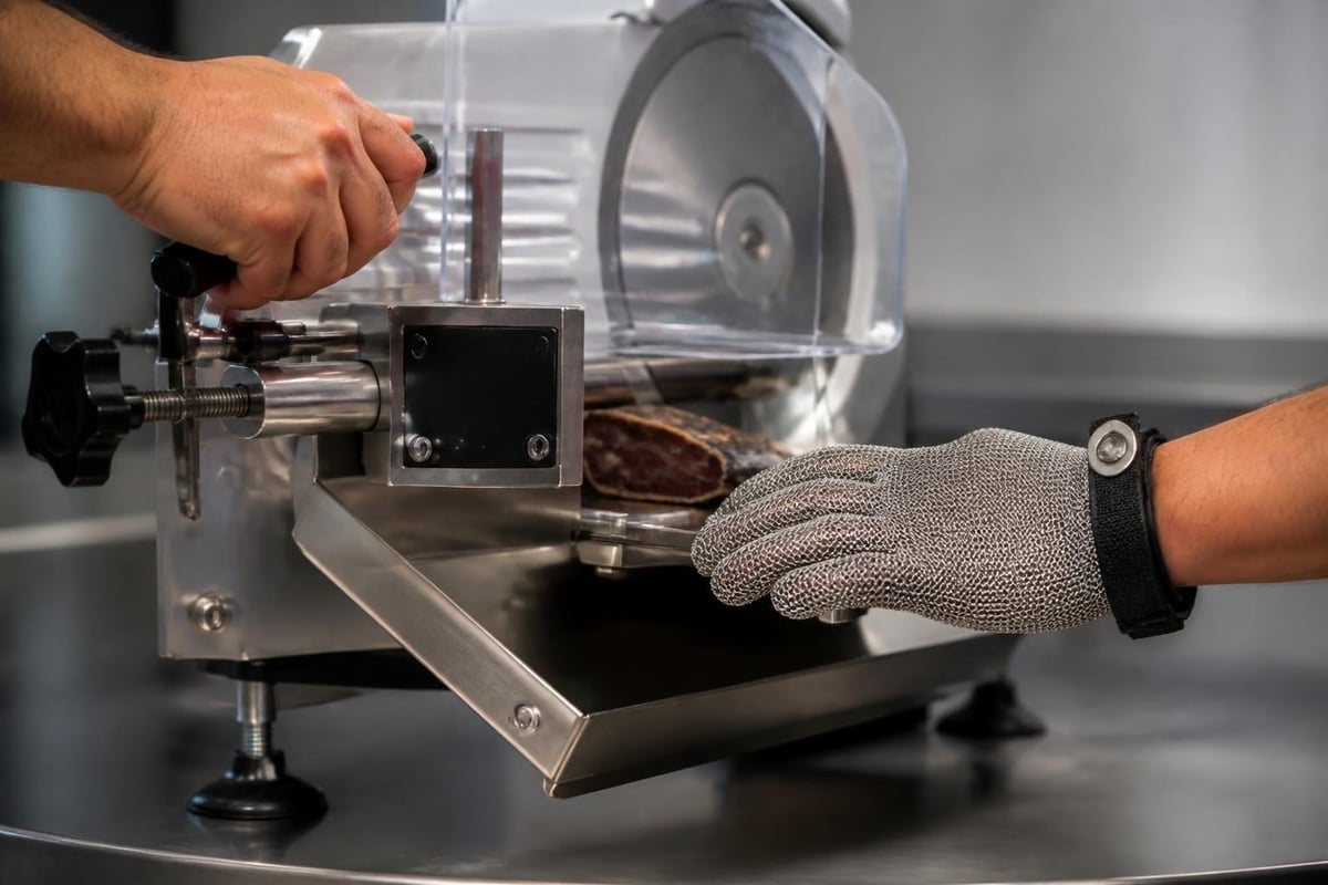 Biltong slicer safety features