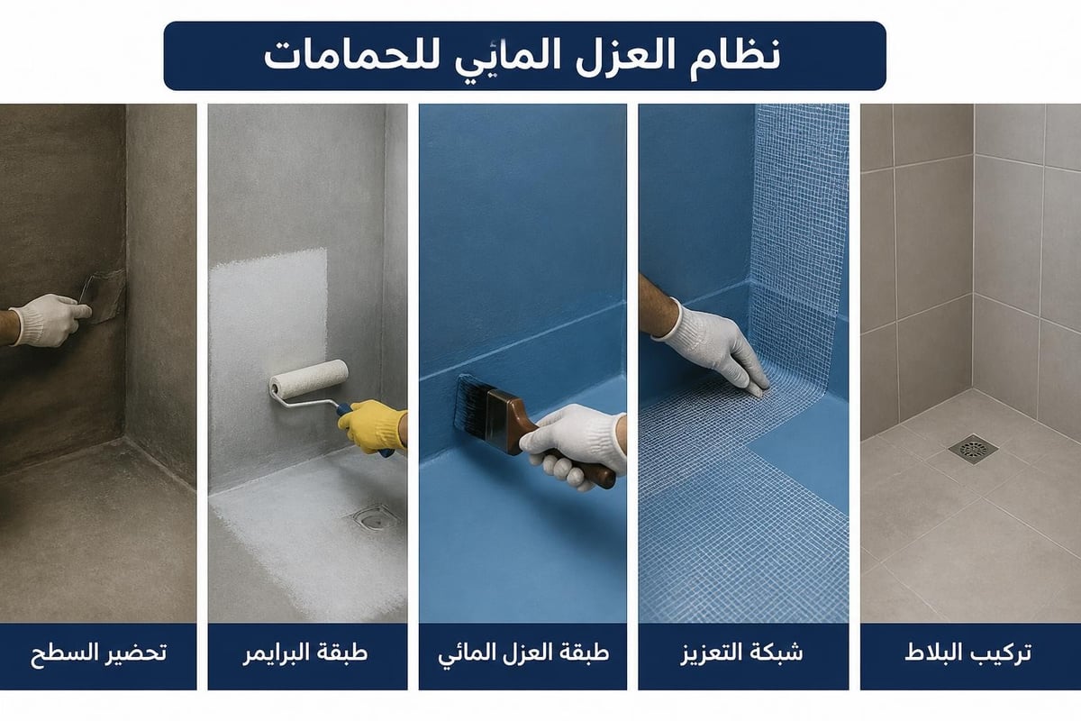 طبقات العزل في الحمامات