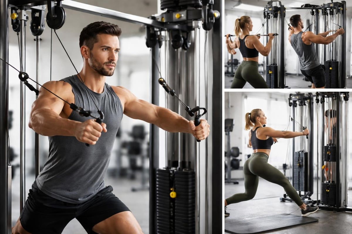 Cable machine exercise variety