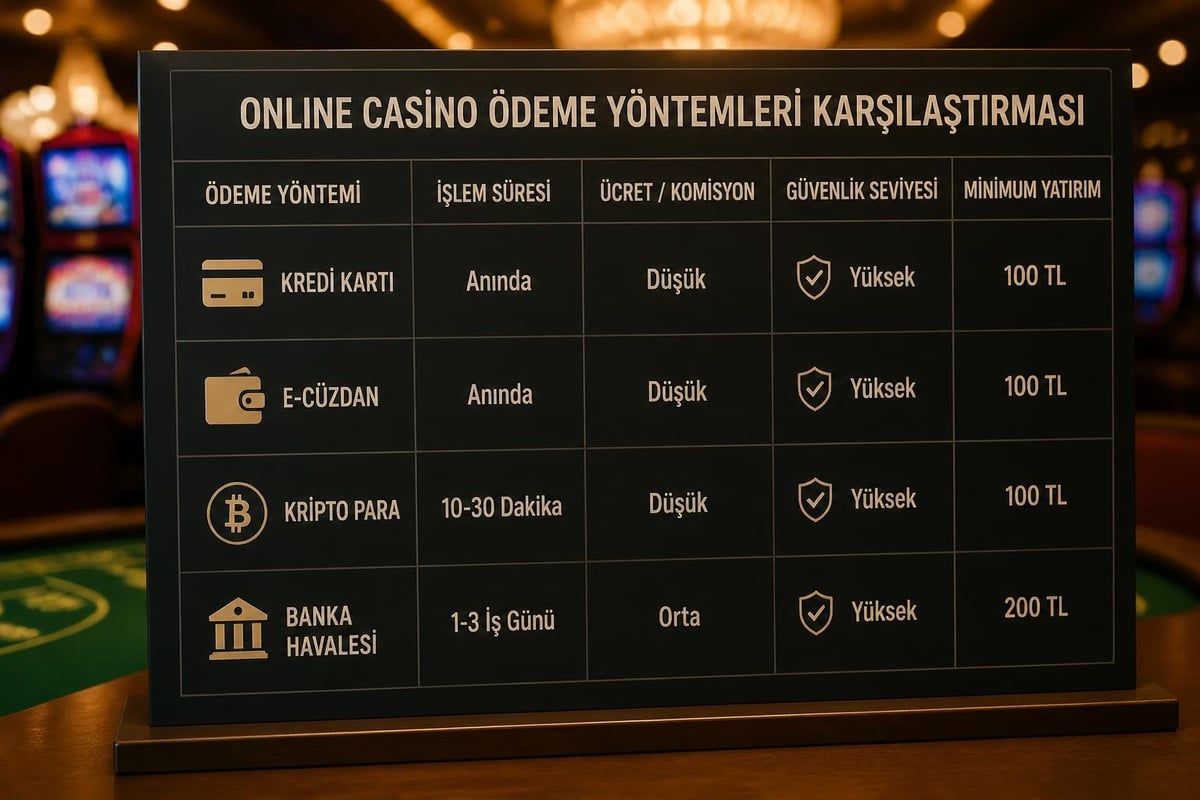 Casino ödeme yöntemleri karşılaştırması