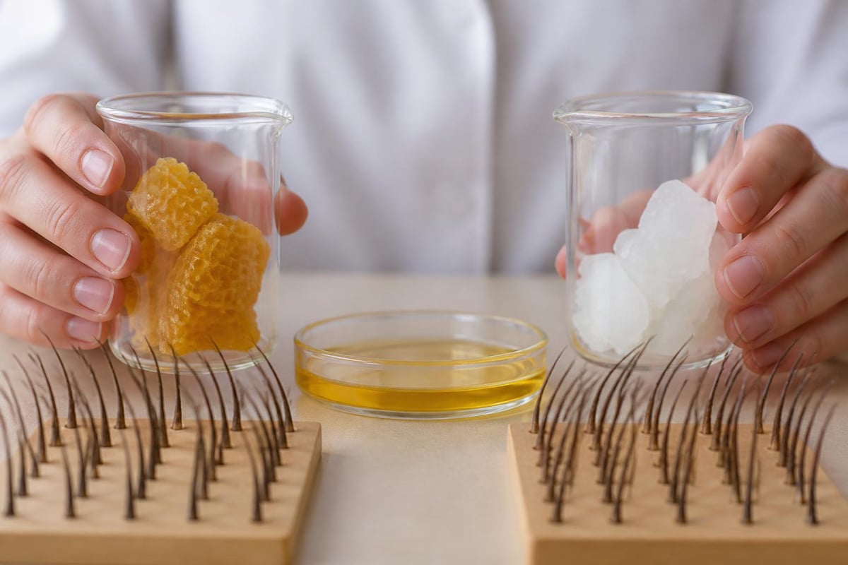 Natural versus synthetic mustache wax ingredients