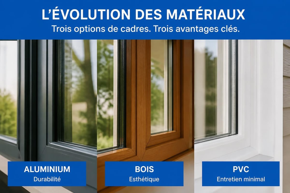 Évolution des matériaux d'encadrement pour portes vitrées