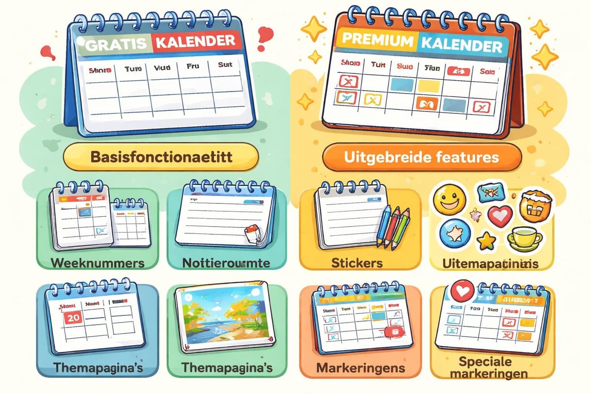 Kalenderfuncties vergelijking