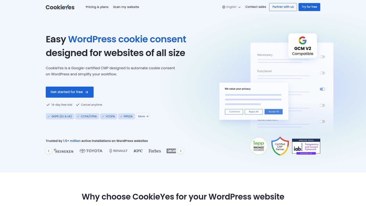 7 Top WordPress Cookie Plugin Empfehlungen 2025 - CookieYes | GDPR Cookie Consent