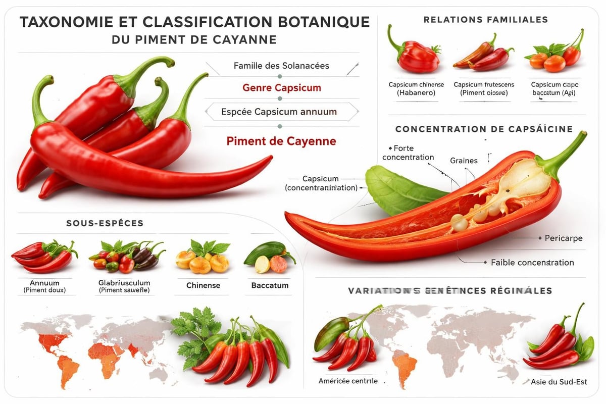 Classification botanique du piment de Cayenne