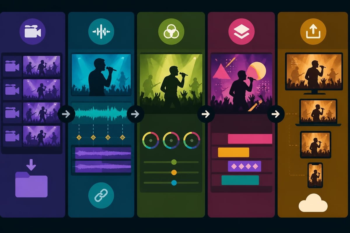 Music video editing workflow stages