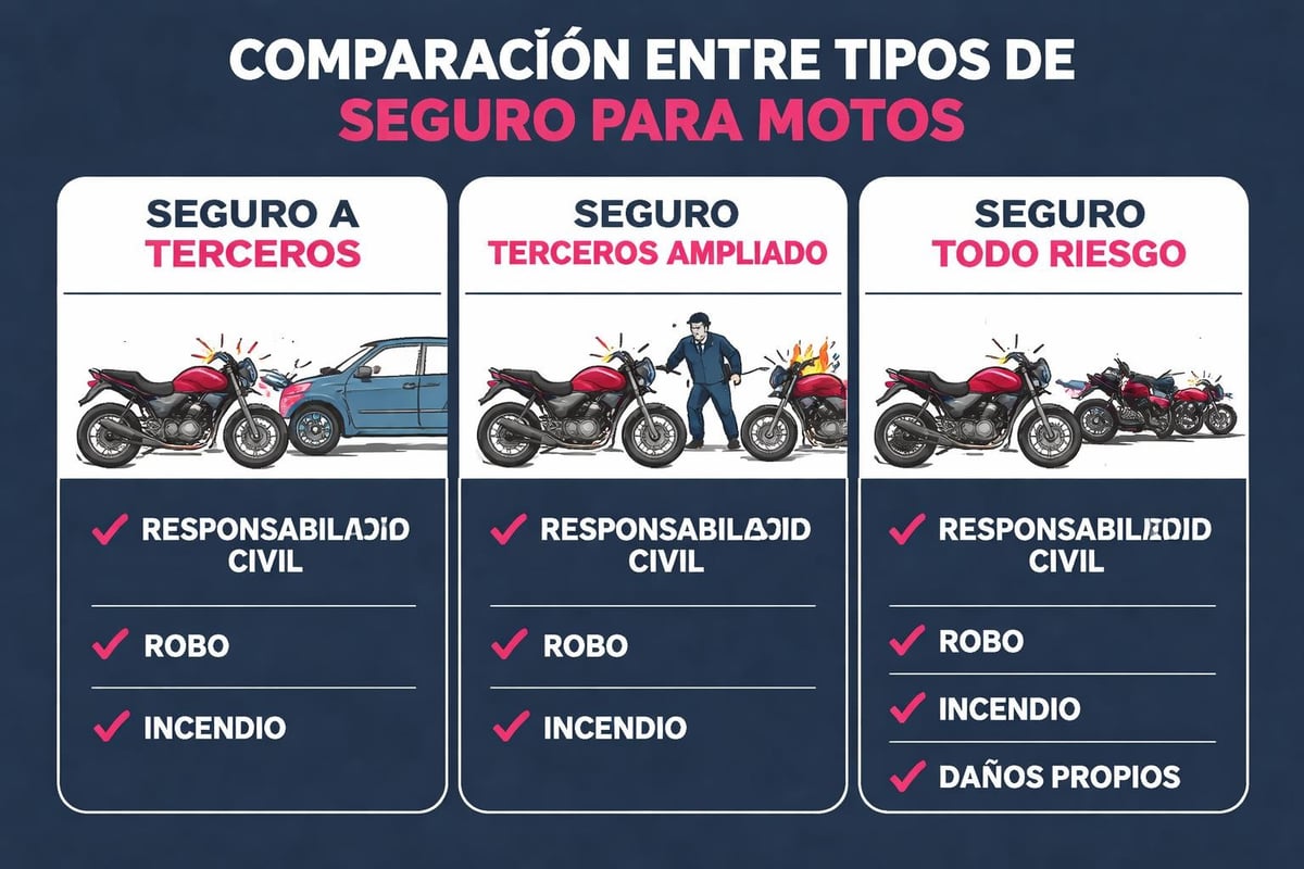 Aseguranza de Motos: Guía Completa 2026 1 Diferentes niveles de cobertura de seguros