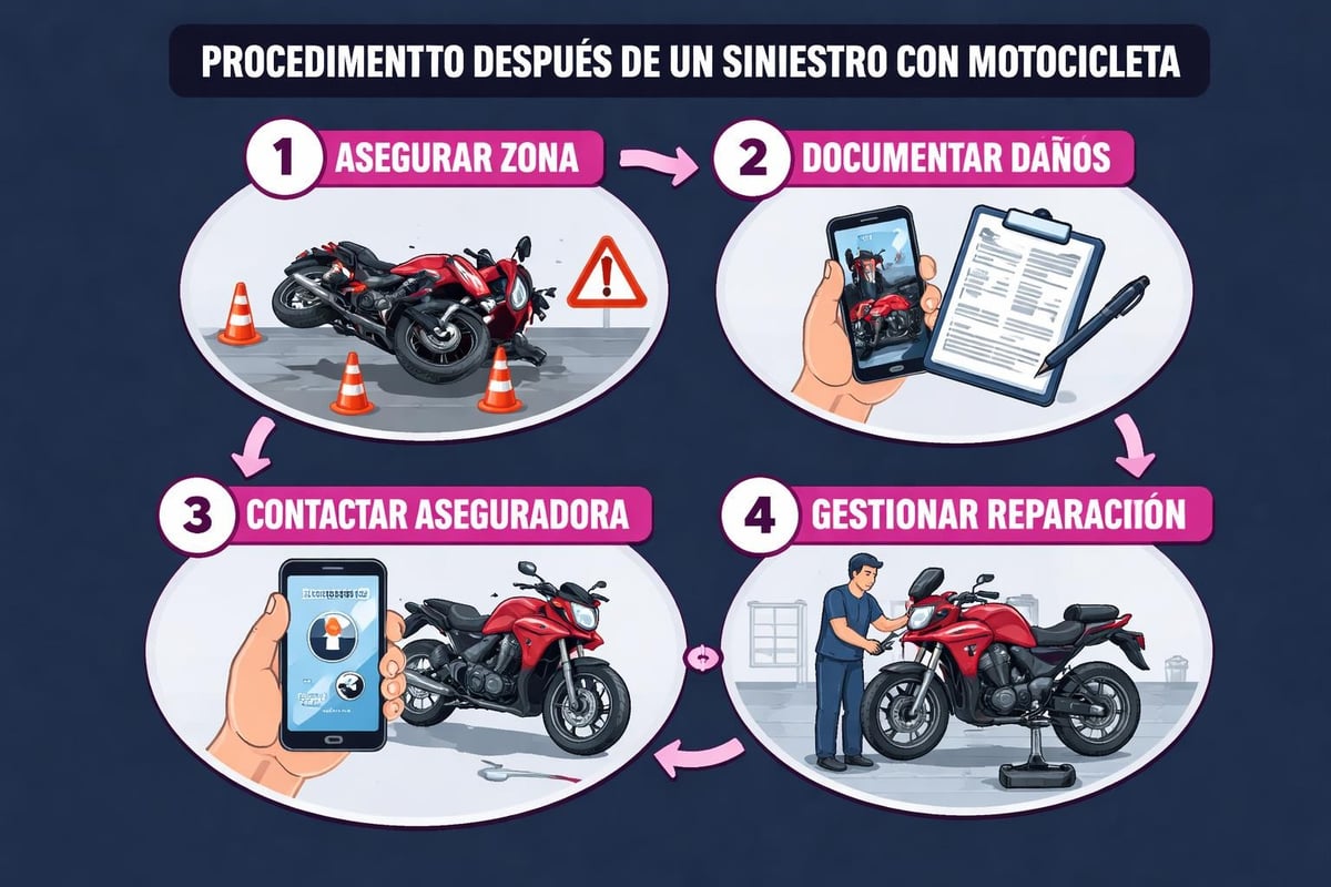 Aseguranza de Motos: Guía Completa 2026 4 Pasos tras accidente de moto
