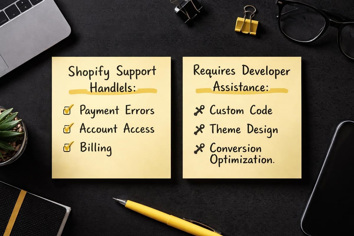 Shopify support coverage boundaries