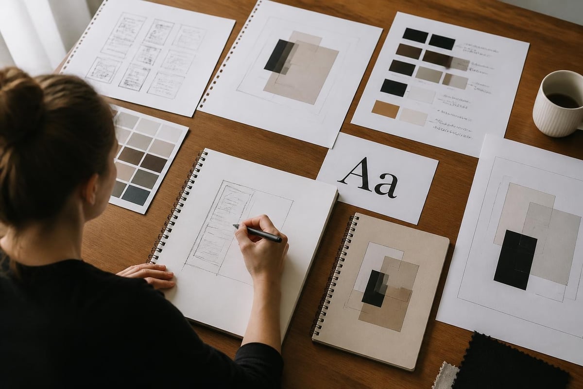 Christmas card design workflow stages