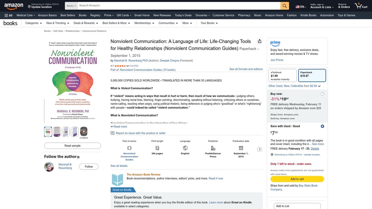 Top 9 Books on Relationships to Read in 2026 - Nonviolent Communication: A Language of Life by Marshall Rosenberg