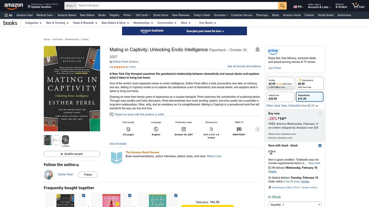 Top 9 Books on Relationships to Read in 2026 - Mating in Captivity: Unlocking Erotic Intelligence by Esther Perel