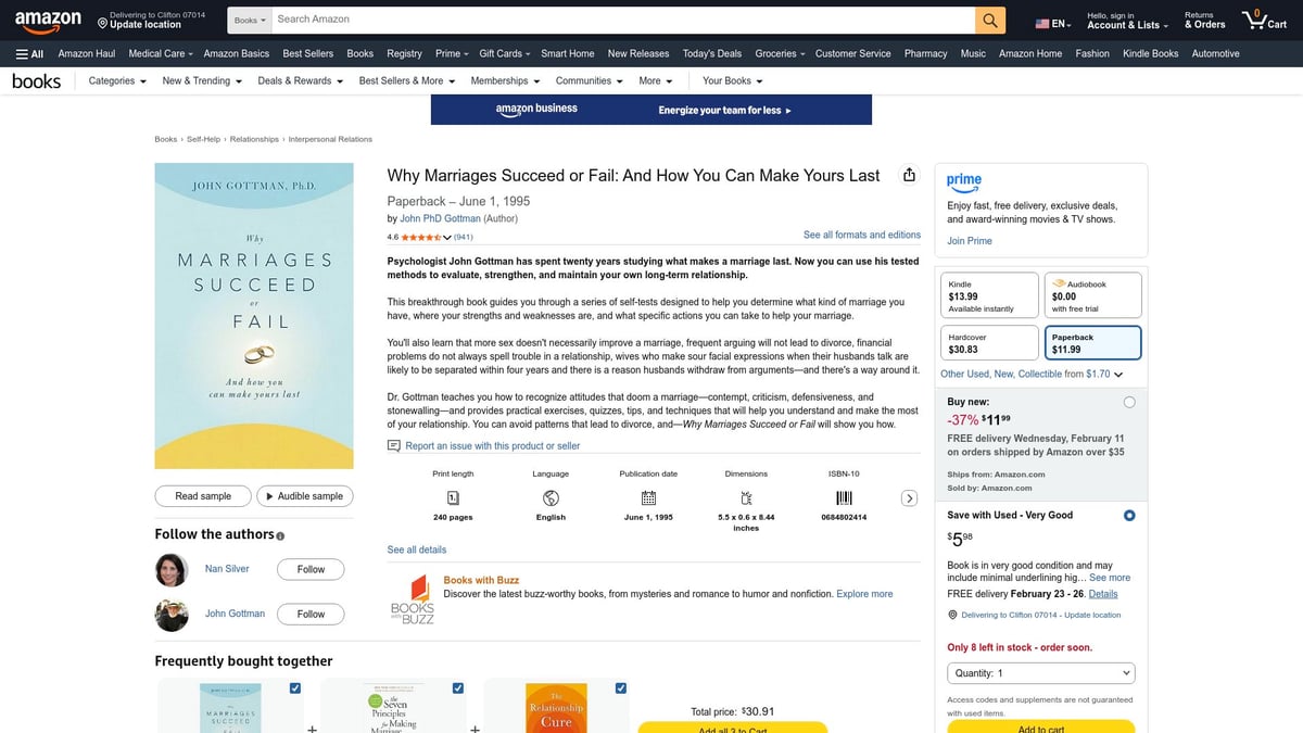 Top 9 Books on Relationships to Read in 2026 - Why Marriages Succeed or Fail by John Gottman