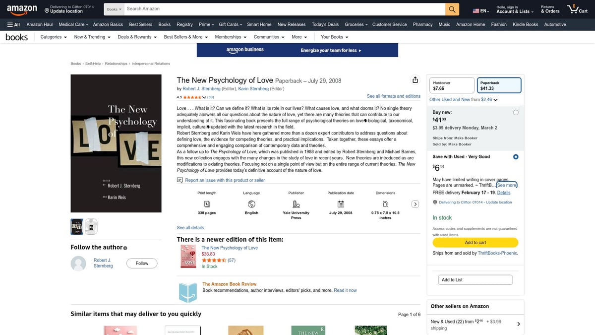 Top 9 Books on Relationships to Read in 2026 - The New Psychology of Love by Robert Sternberg & Karin Weis