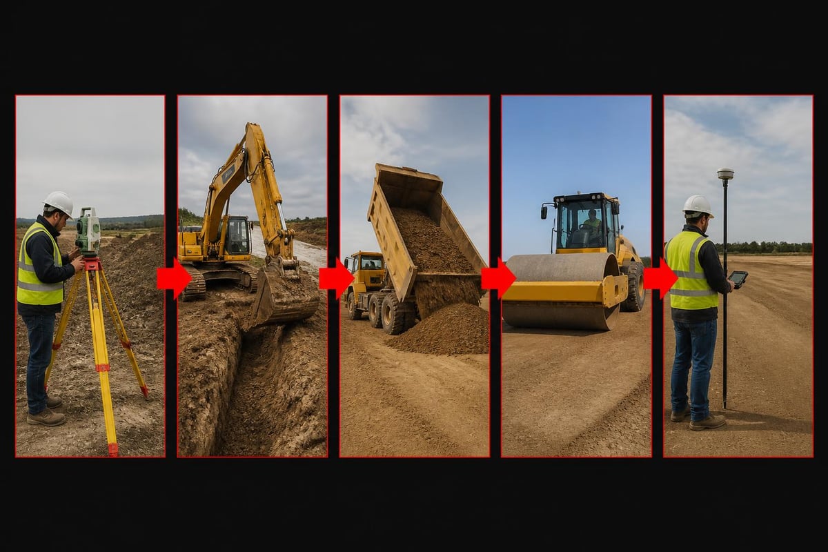 Earthwork process stages