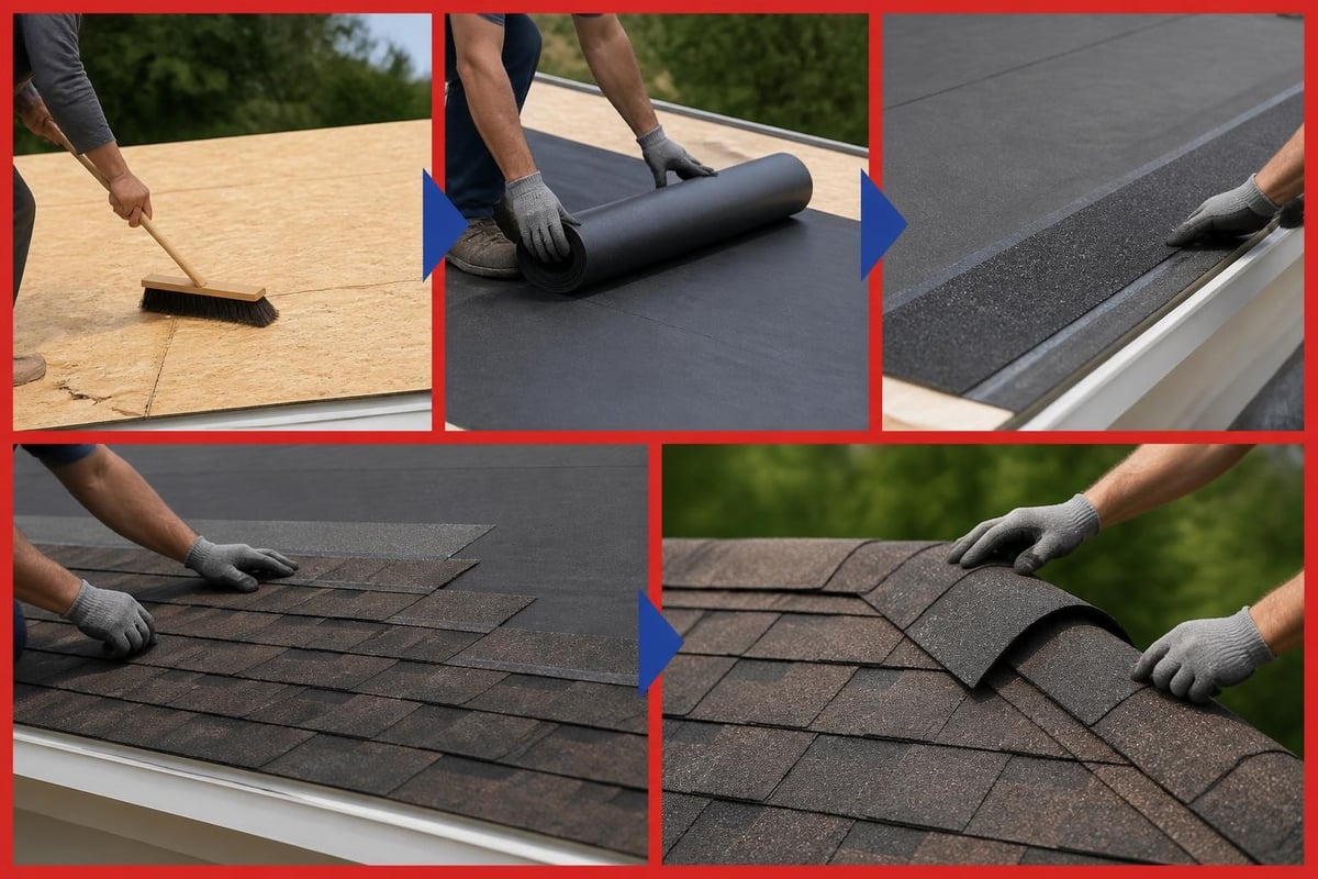 Bitumen shingle installation process