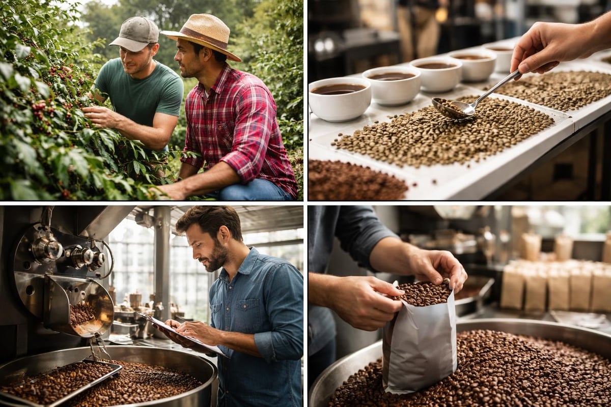 Coffee sourcing and roasting workflow