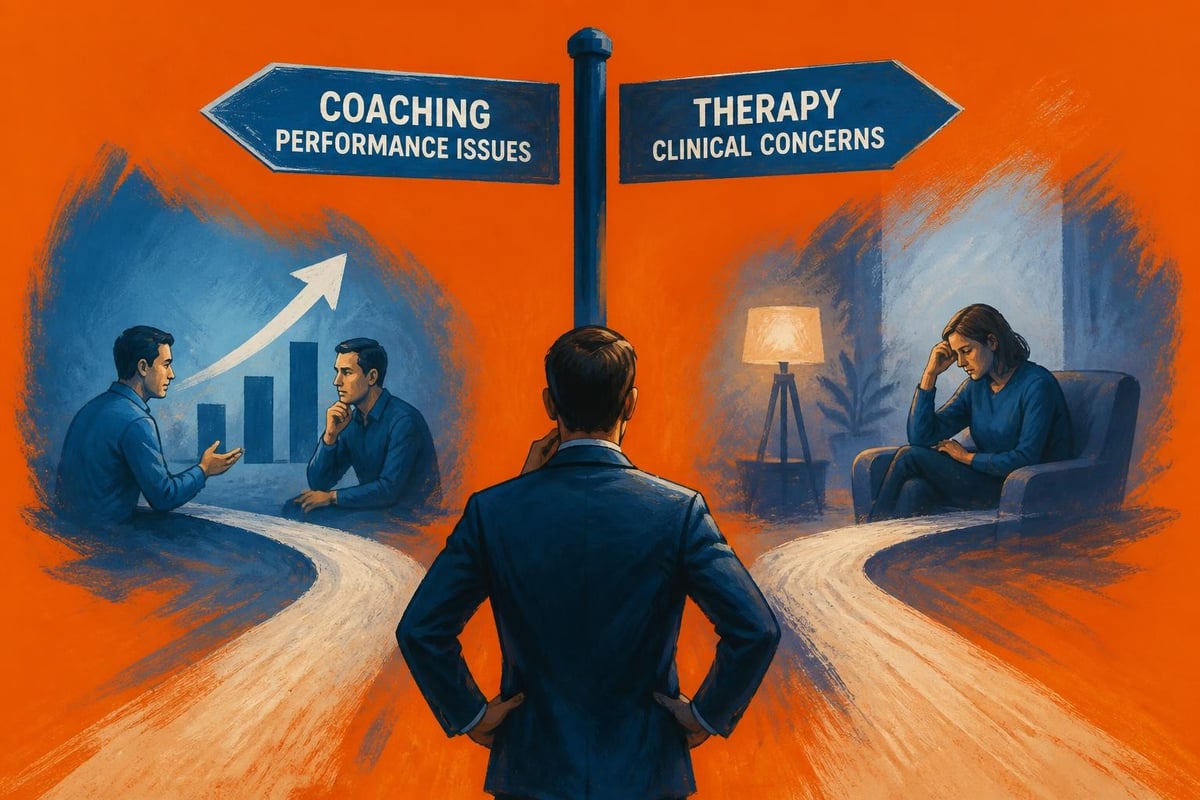 Decision framework for coaching versus therapy