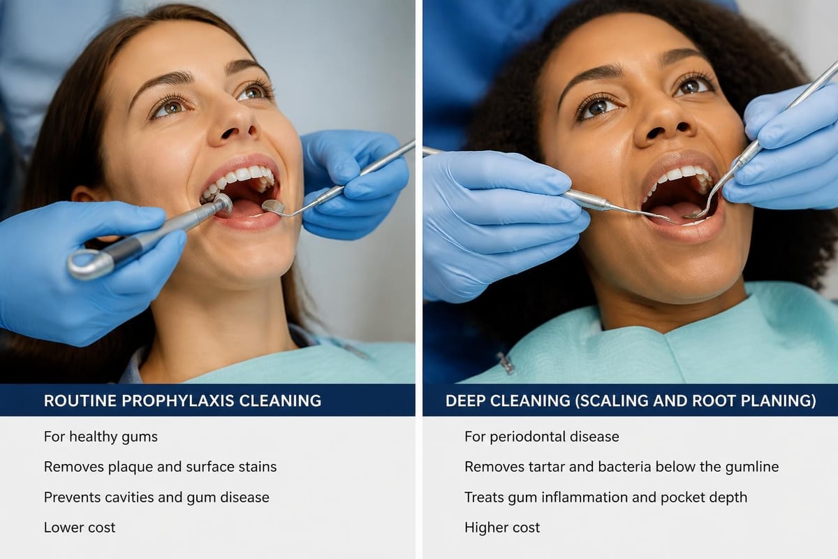 Comparison of routine dental cleaning versus deep cleaning procedures