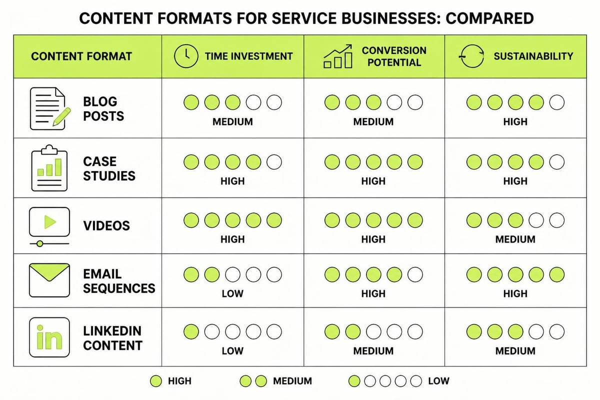 Content marketing formats comparison