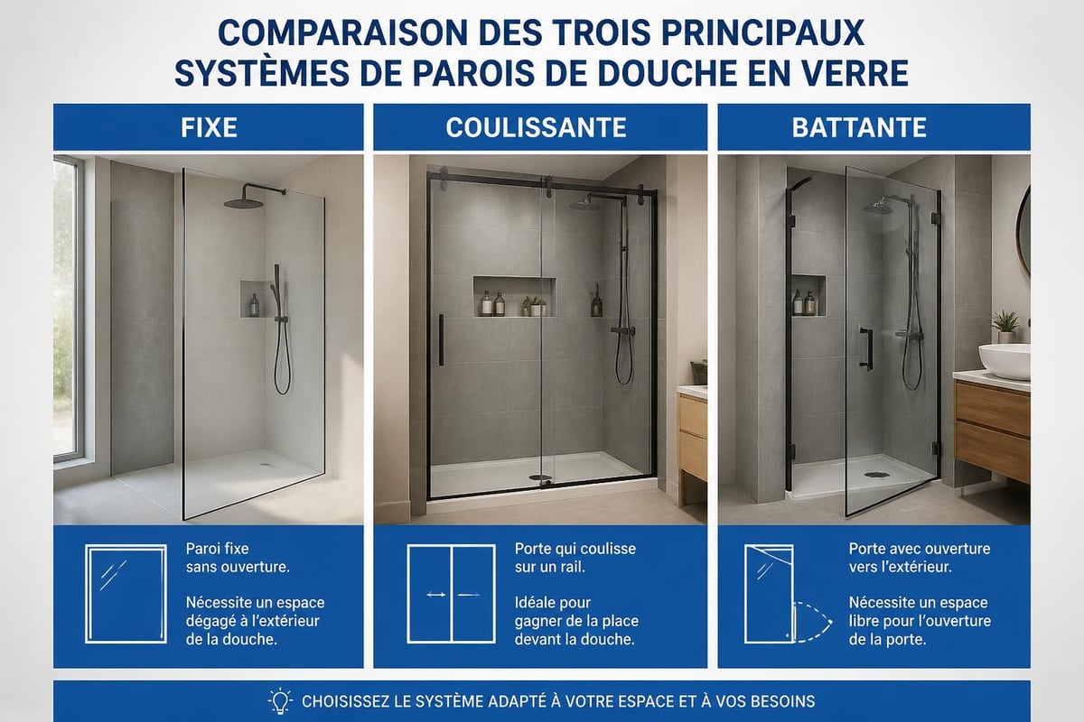 Types de parois de douche