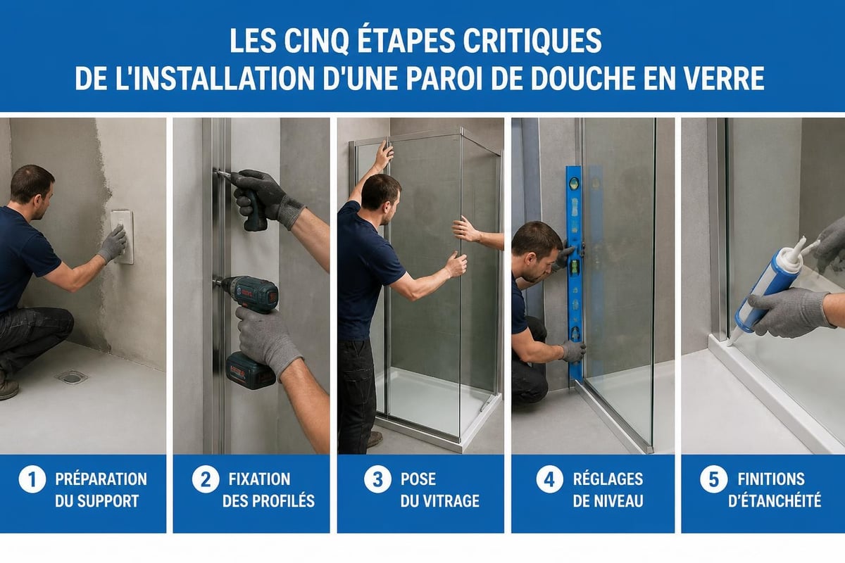 Installation paroi de douche